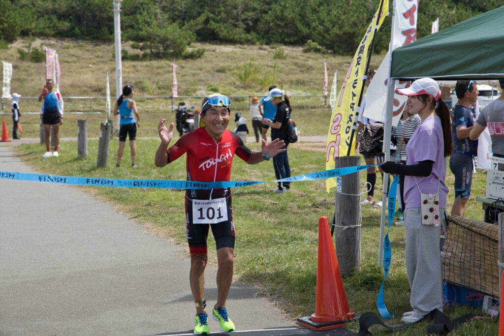 第2回つがる縄文トライアスロン大会 フィニッシュ